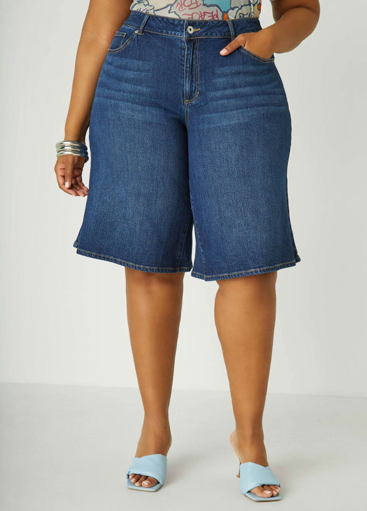 Short large en denim stretch