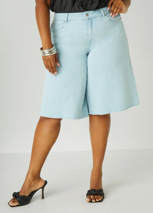 Short large en denim stretch