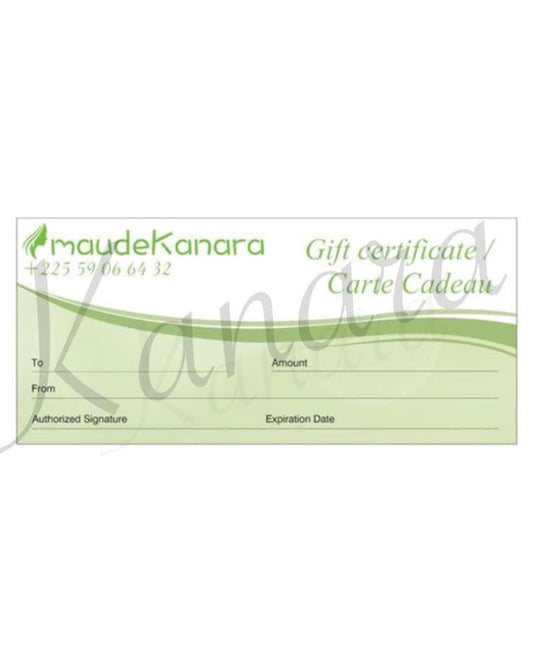 Maude kanara Gift Card / carte cadeau